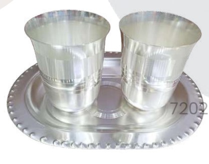 Chandi Finish 2 Glass Tray Set for Premium Serving and Festive Gifting, Elegant Utility Gift Item for Home Use, Hampers and Celebratory Occasions